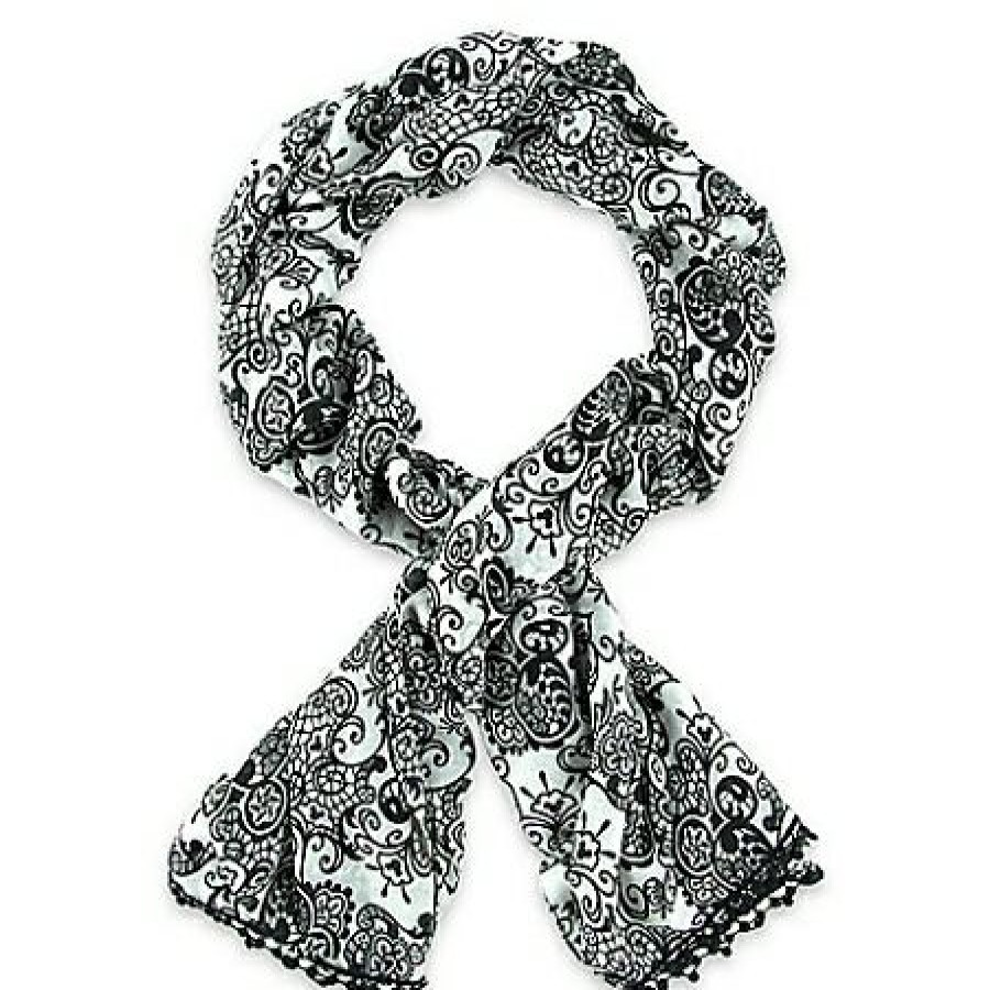 Apparel Disney | Online Discount Disney Scarf Filigree Mickey Mouse Icon Black And White