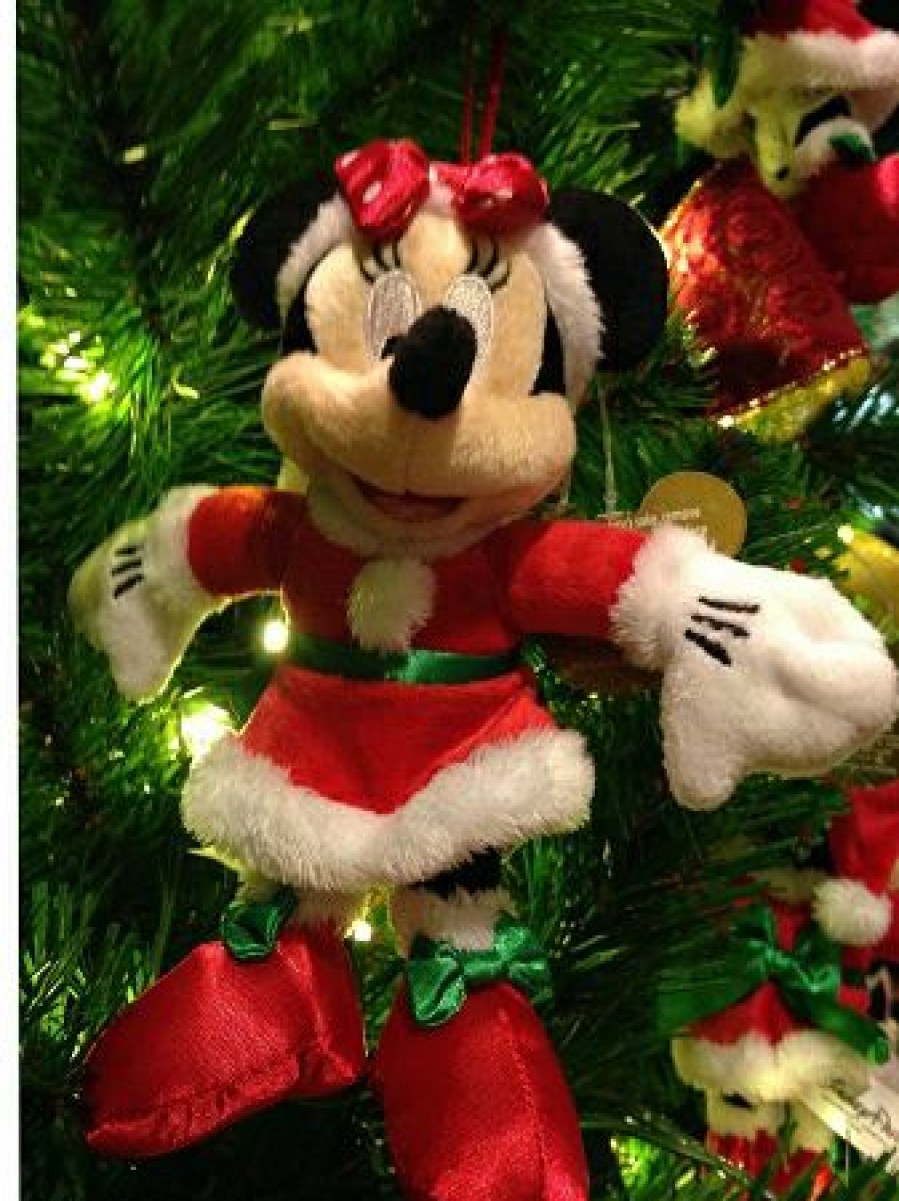 Christmas Ornaments Disney | Unique Disney Christmas Ornament Santa Minnie Mouse Plush 5 Inch