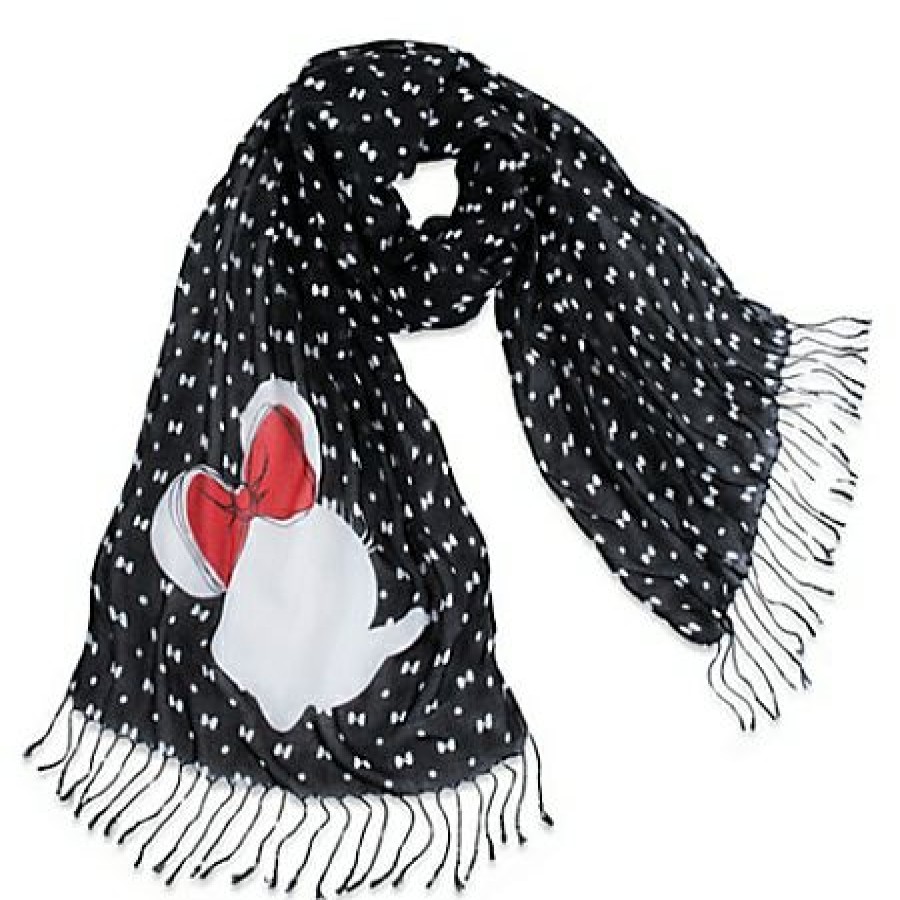 Apparel Disney | Unique Disney Scarf Minnie Mouse With Bows Black