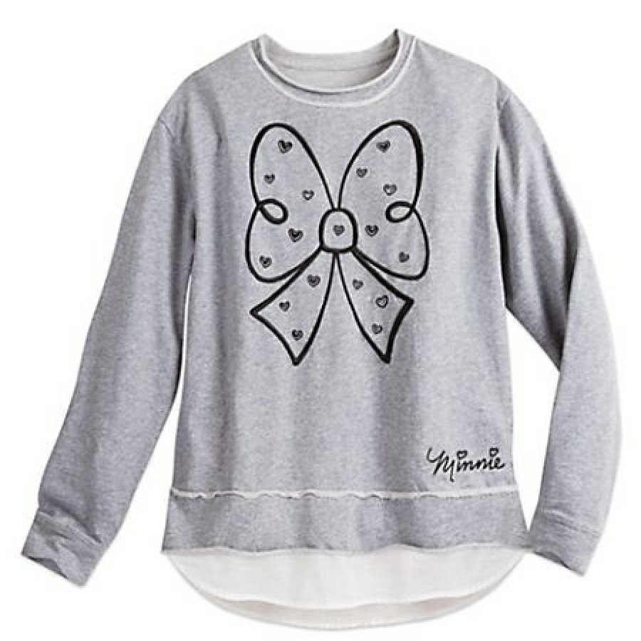 Apparel Disney | Discount Disney Sweatshirt For Women Minnie Mouse Bow Fashion Gray