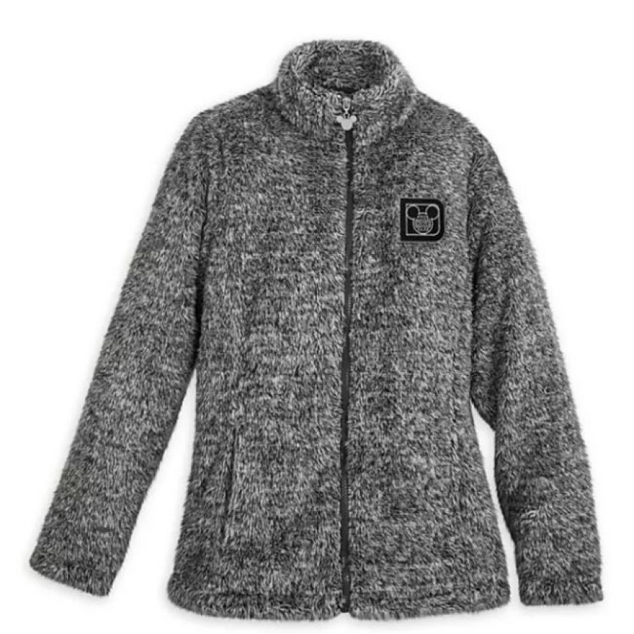 Apparel Disney | Flash Sale Disney Jacket For Women Walt Disney World Plush Fleece Gray