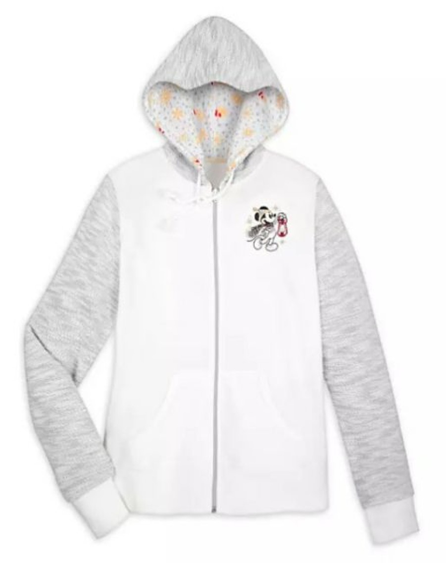 Apparel Disney | Gift Selection Disney Zip Hoodie Holiday Mickey And Minnie Silver & Gold