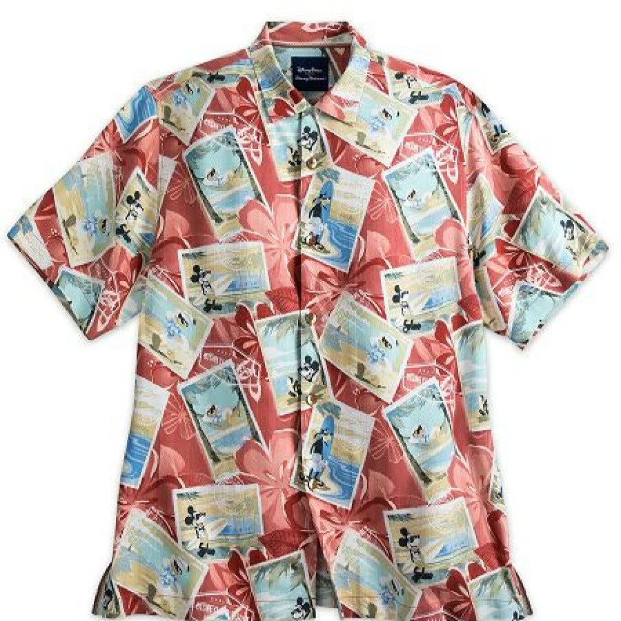 Apparel Disney | Reliable Quality Disney Tommy Bahama Shirt For Men Mickey And Friends Red Silk