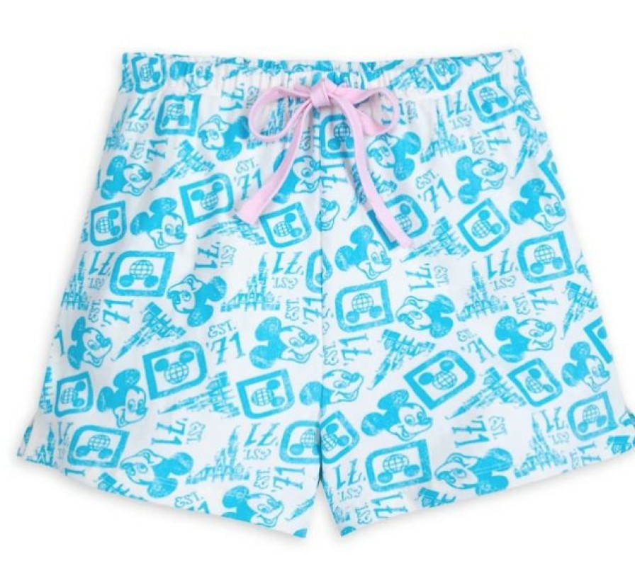 Apparel Disney | Store Disney Lounge Shorts For Women Walt Disney World Blue & White