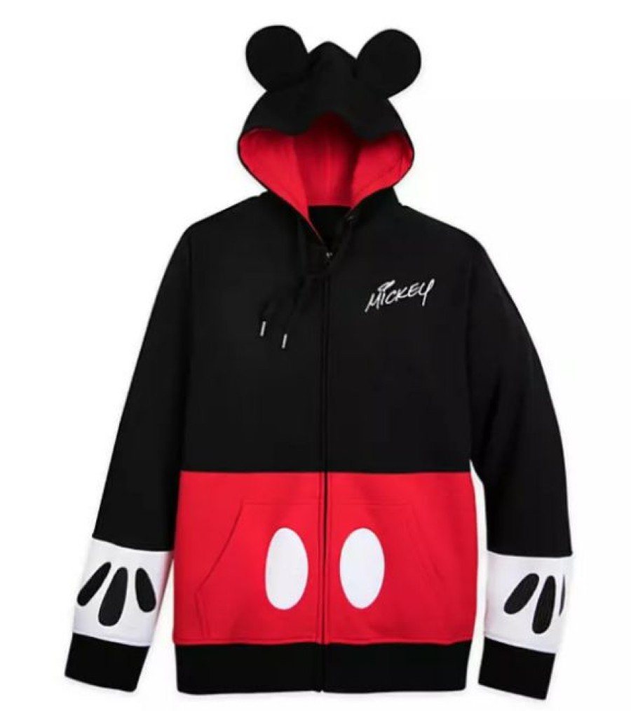 Apparel Disney | Discount Store Disney Zip Hoodie For Men Mickey Mouse Costume With Ears