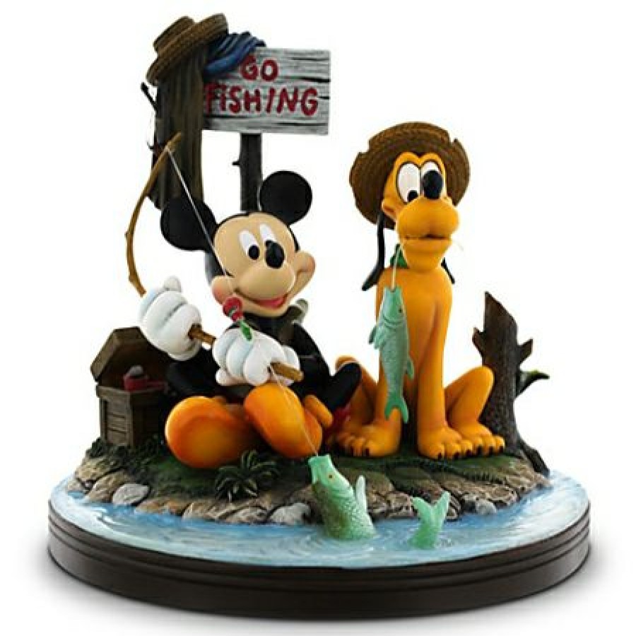 Figures And Collectibles Disney | Top Selling Disney Figurine "Gone Fishing" Mickey Mouse And Pluto