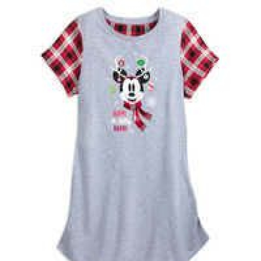 Apparel Disney | Exclusive Design Disney Nightshirt For Women Mickey Mouse Holiday Happy Jolly Merry