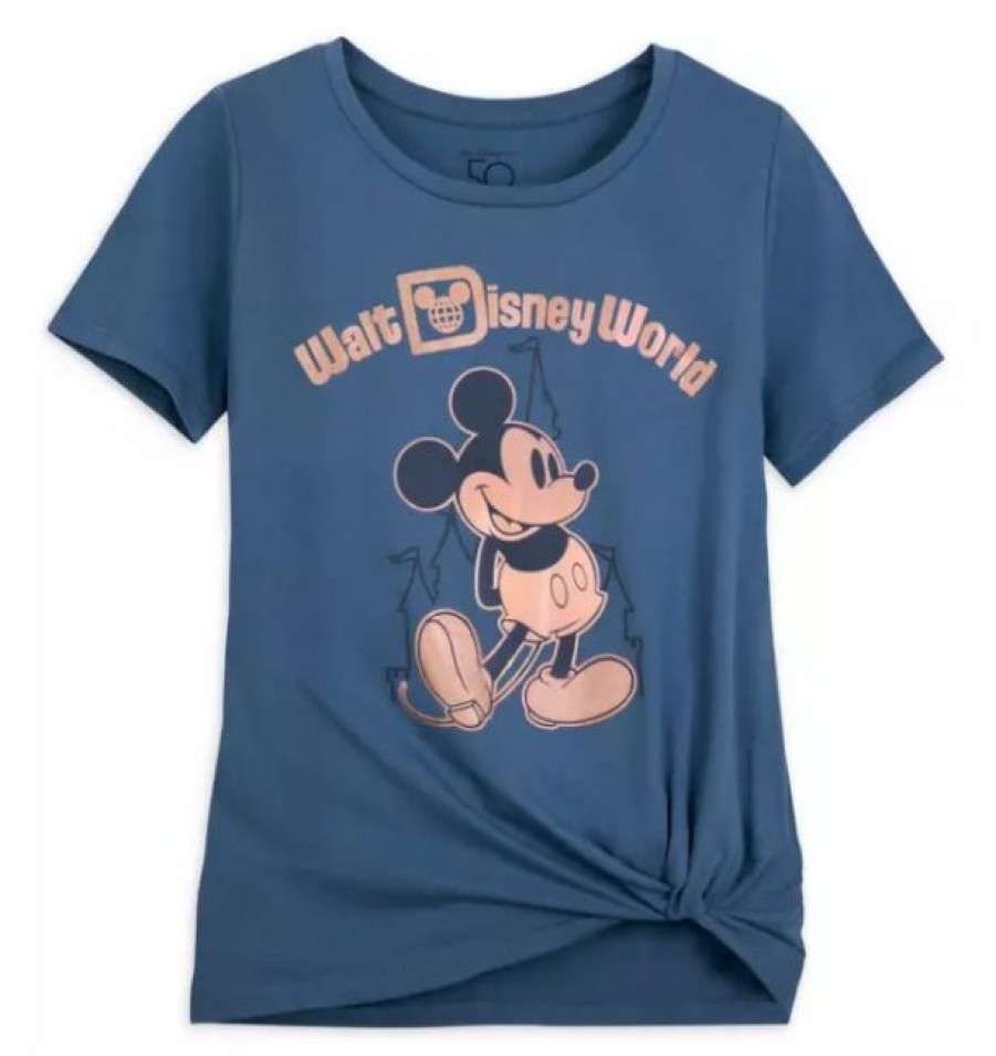 Apparel Disney | Premium Disney Shirt For Women 50Th Anniversary Mickey Mouse Blue