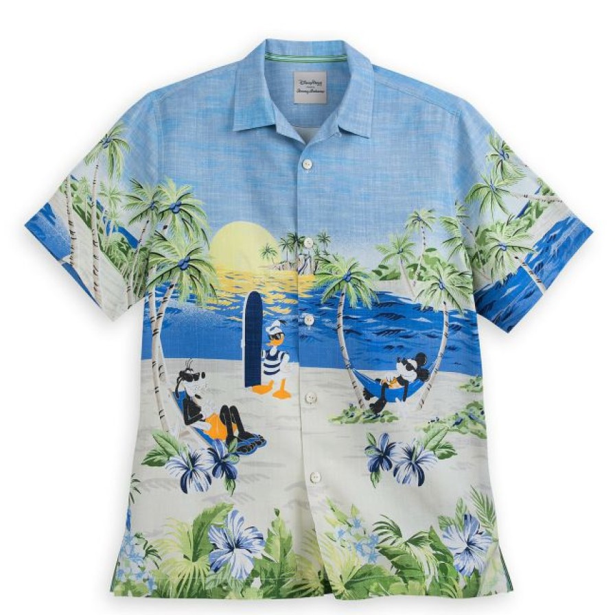 Apparel Disney | Classical Disney Tommy Bahama Shirt For Men Mickey And Friends Tropical Silk