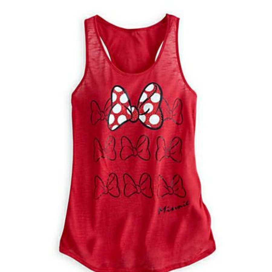 Apparel Disney | Best Choice Disney Shirt For Women Minnie Mouse Bow Tank Top Red