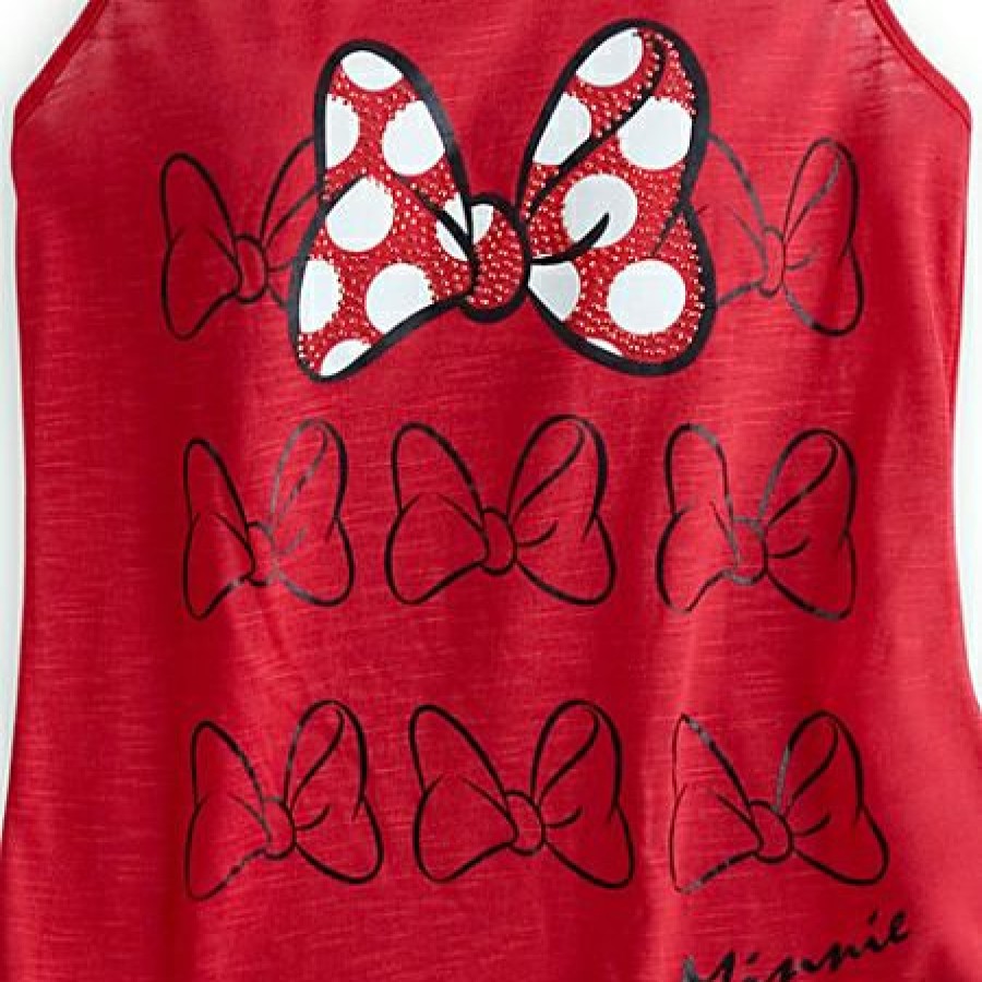 Apparel Disney | Best Choice Disney Shirt For Women Minnie Mouse Bow Tank Top Red