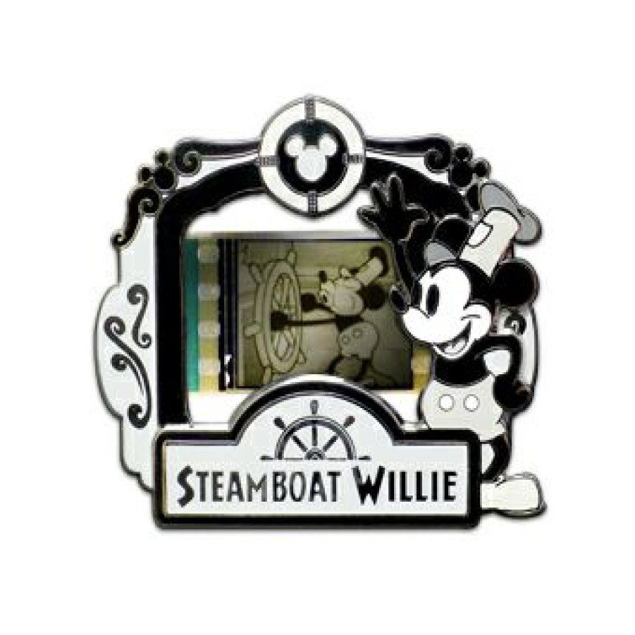 Figures And Collectibles Disney | Top Sellers Disney Piece Of Movie Pin Steamboat Willie Limited Edition