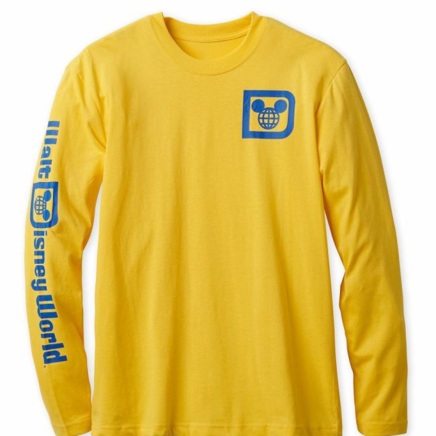 Apparel Disney | Best Sale Disney Long Sleeve Shirt For Adults Walt Disney World Logo Yellow