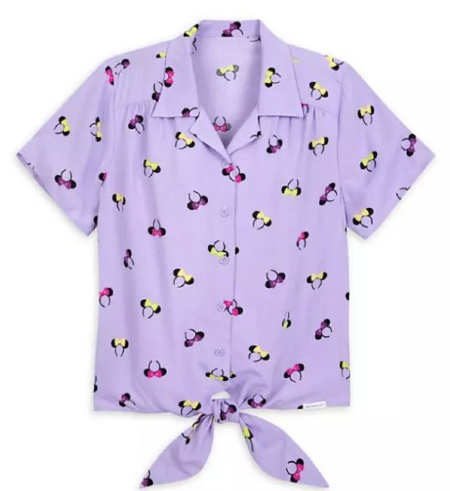 Apparel Disney | Quality Guarantee Disney Blouse For Women Minnie Mouse Ear Headband Purple