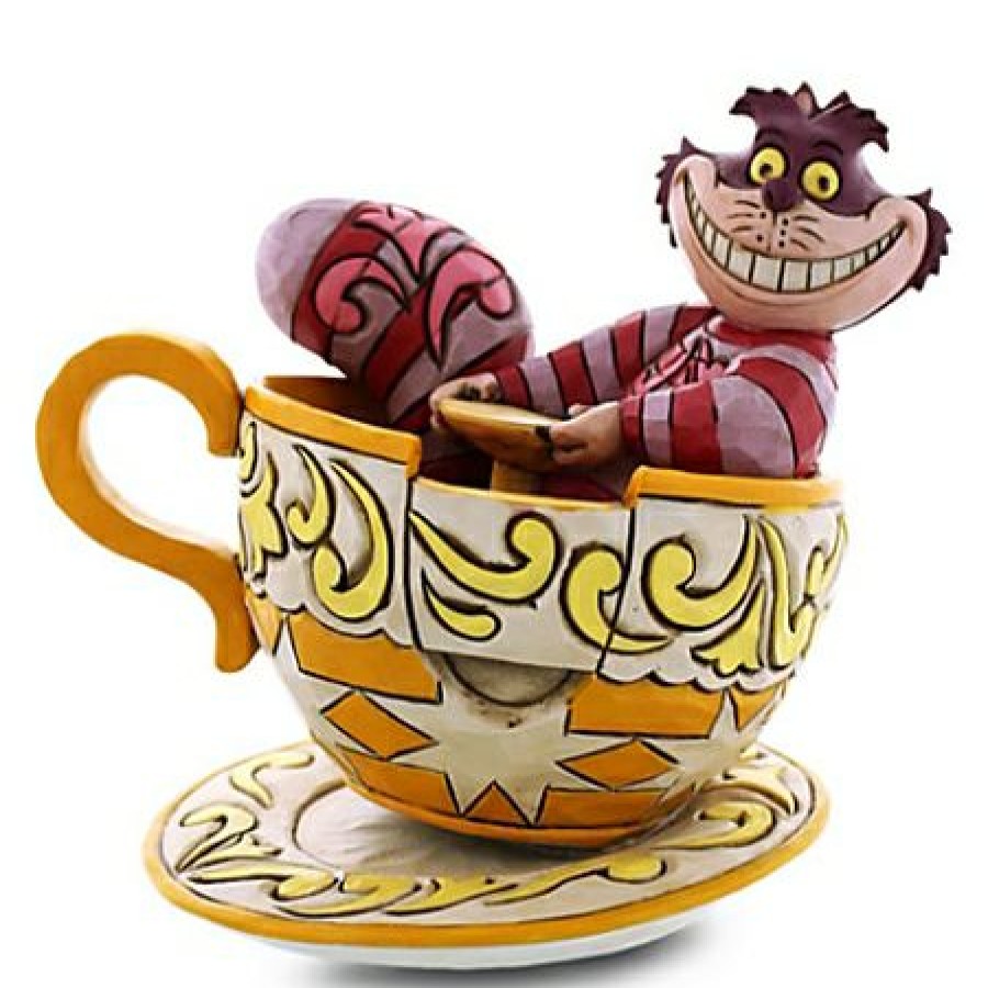 Figures And Collectibles Disney | Classical Disney Jim Shore Figurine Cheshire Cat In Tea Cup