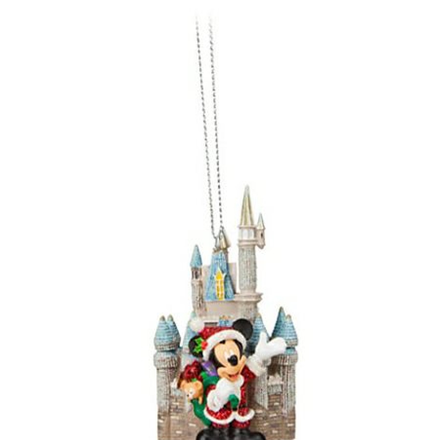 Christmas Ornaments Disney | Gift Selection Disney Christmas Ornament Santa Mickey & Cinderella Castle