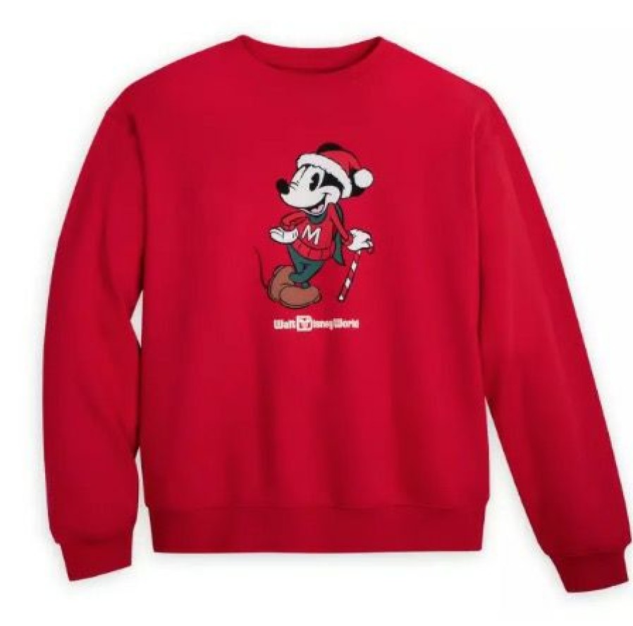 Apparel Disney | Clearance Sale Disney Adults Sweater Mickey Mouse Christmas Red