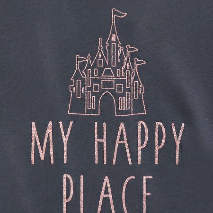 Apparel Disney | Clearance Sale Disney Shirt For Women Fantasyland Castle My Happy Place Gray