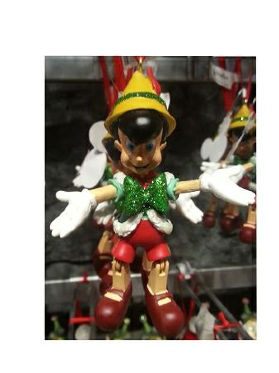 Christmas Ornaments Disney | Clearance Sale Disney Christmas Ornament Pinocchio With Green Bow