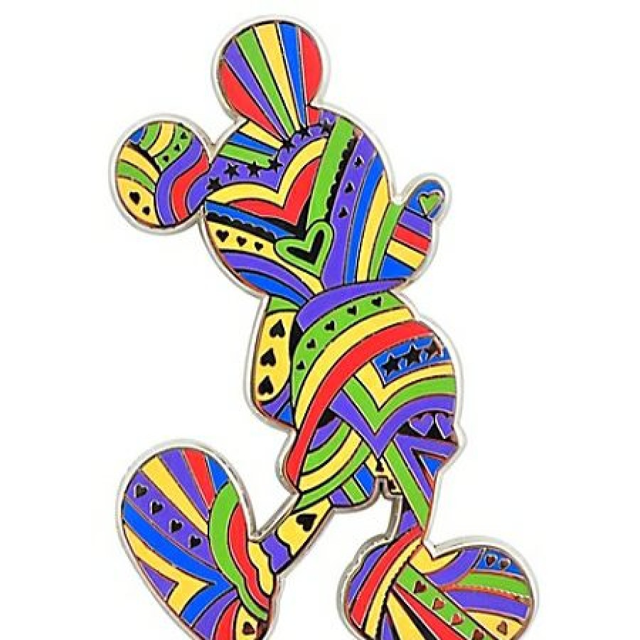 Figures And Collectibles Disney | Top Selling Disney Mickey Mouse Pin Rainbow, Stars And Hearts