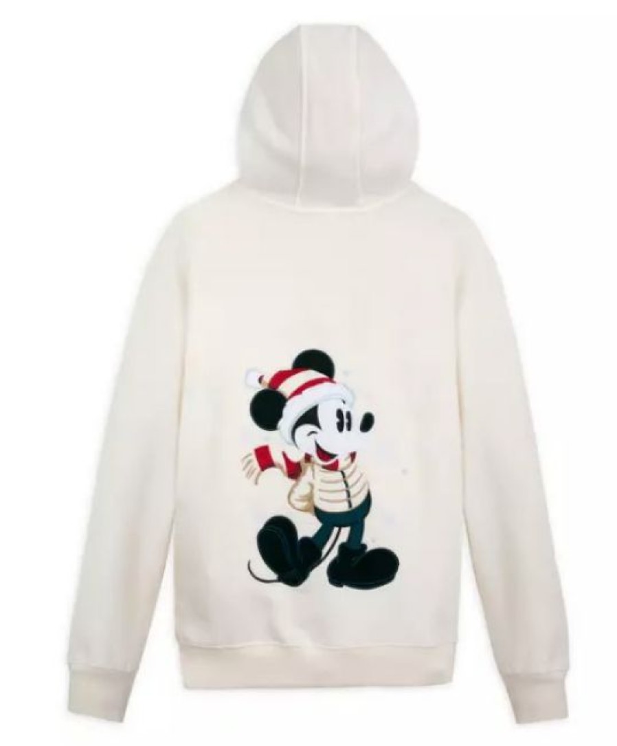 Apparel Disney | Flash Sale Disney Zip Up Hoodie For Women Holiday Mickey White