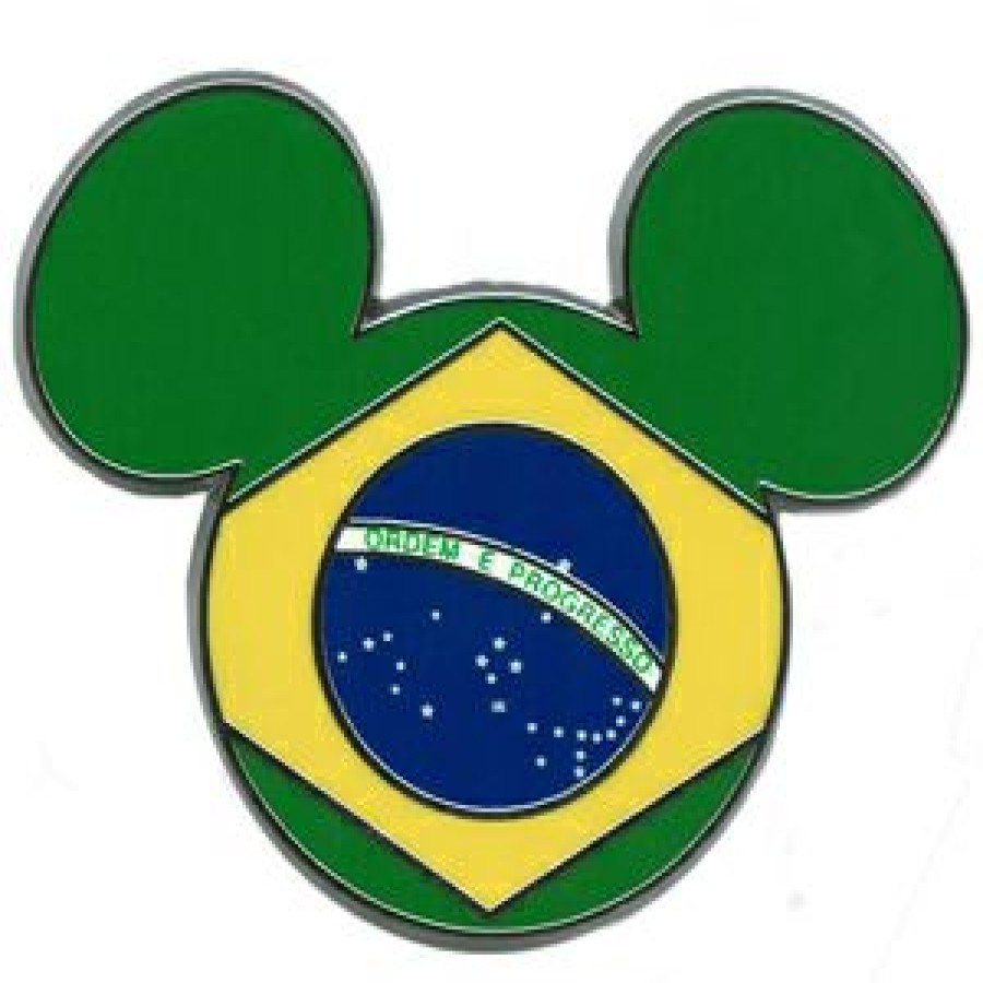 Figures And Collectibles Disney | Popular Disney Mickey Mouse Icon Pin Brazilian Flag