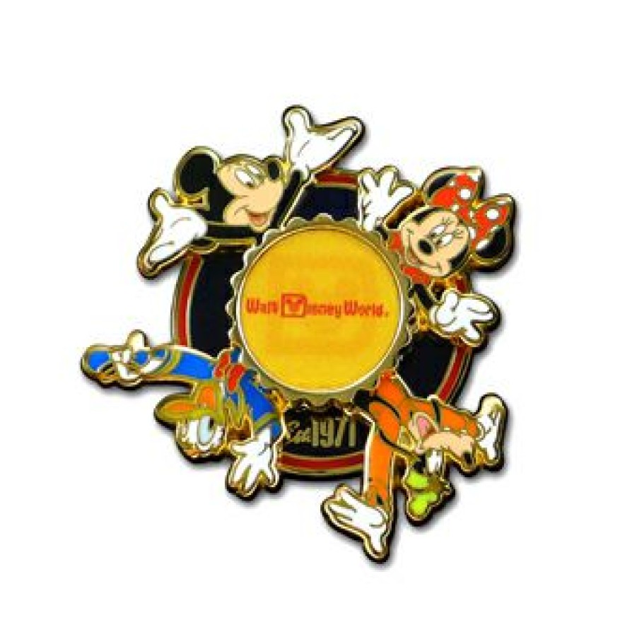 Figures And Collectibles Disney | Classical Disney Retro Logo Pin Walt Disney World Spinner