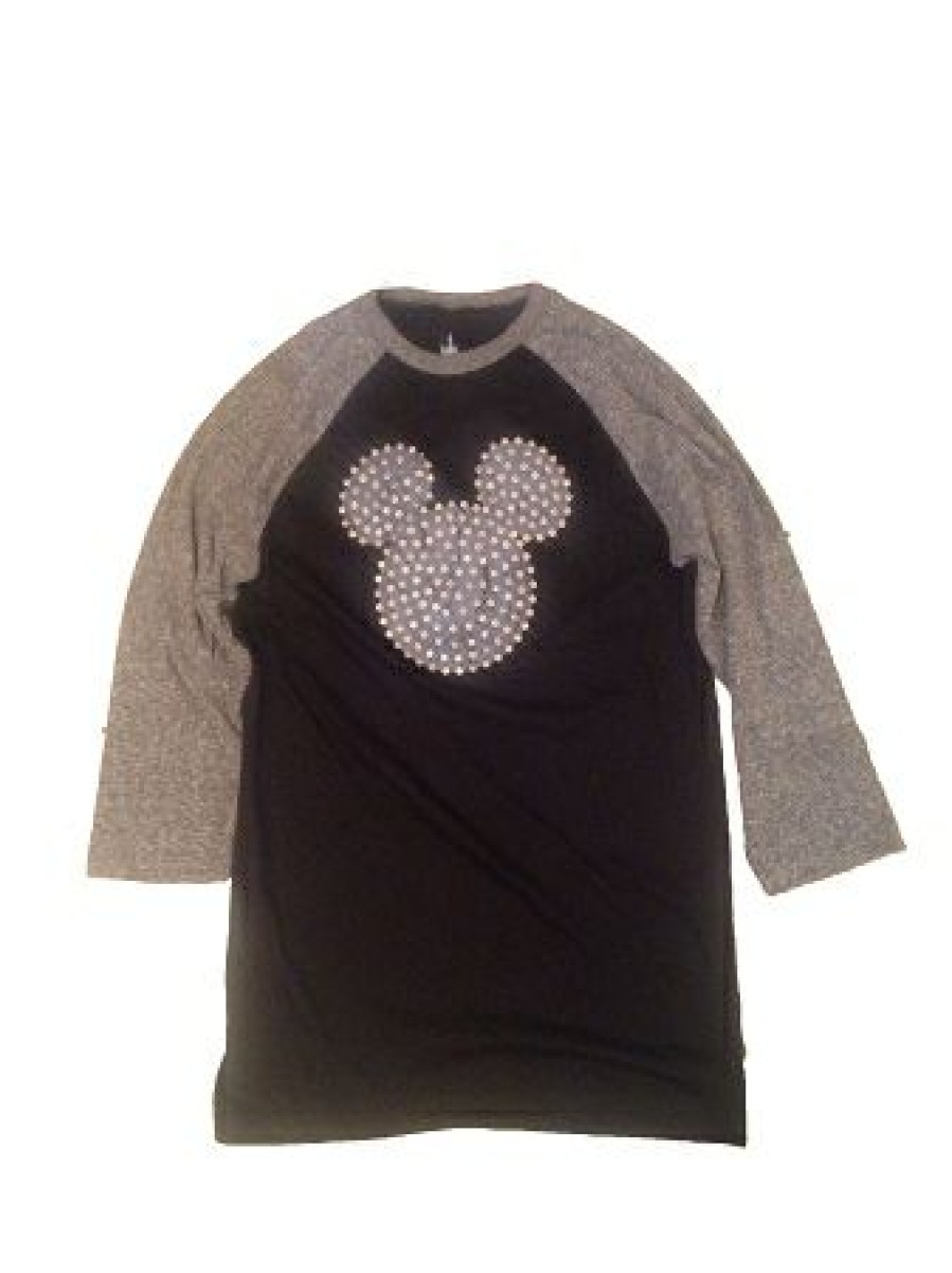 Apparel Disney | Latest Fashion Disney Shirt For Women Mickey Mouse Icon Dotted Raglan Top