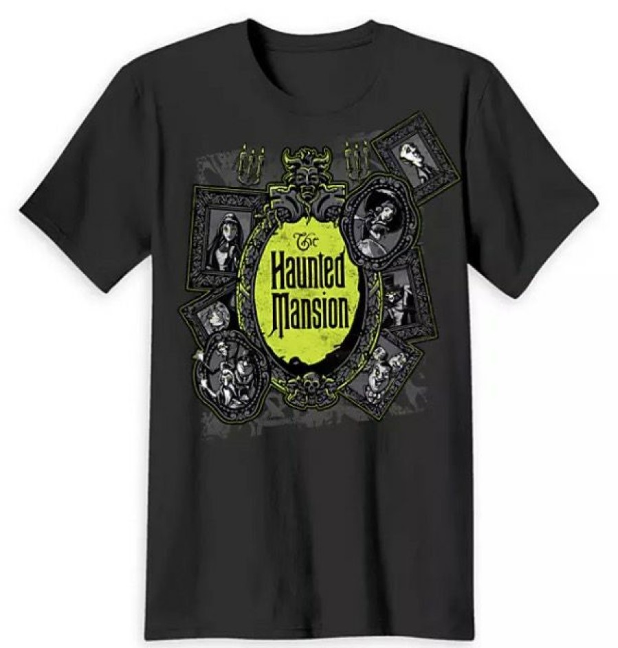 Apparel Disney | Free Delivery Disney Adult T-Shirt The Haunted Mansion Logo Gray