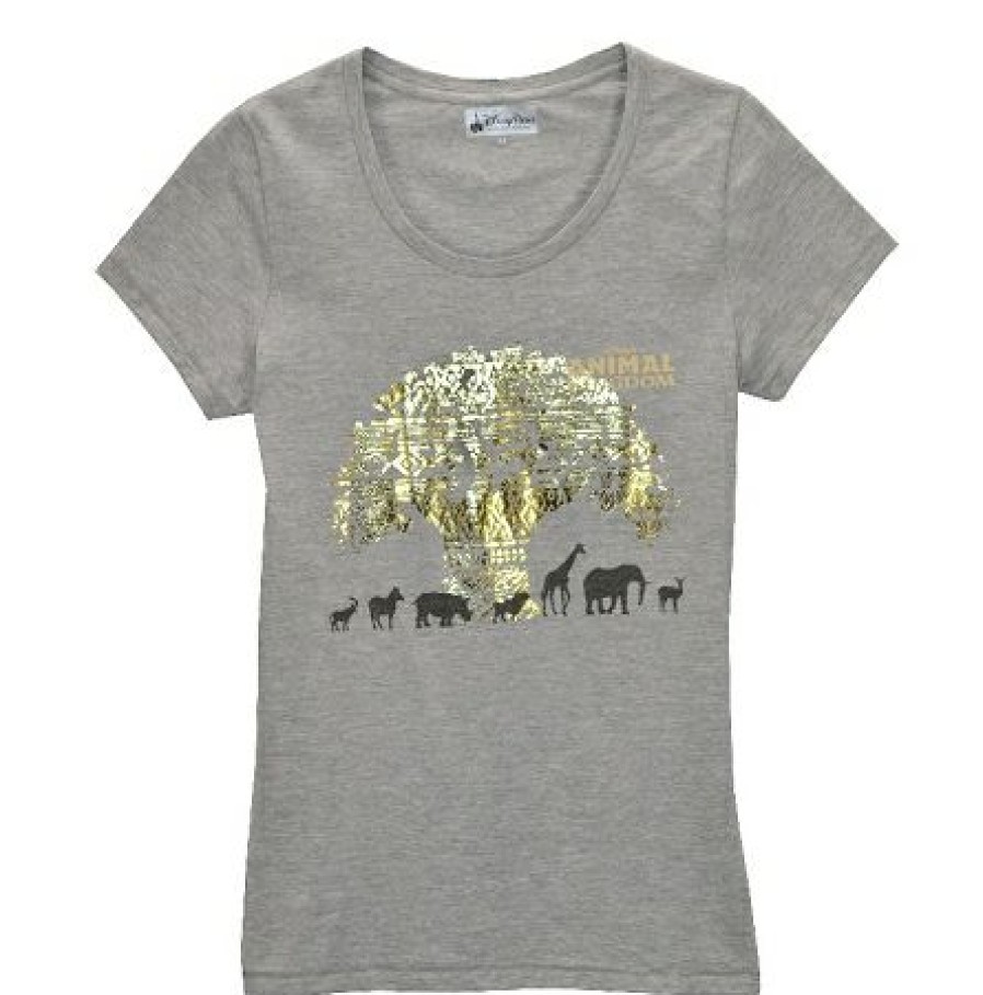 Apparel Disney | New Arrivals Disney Shirt For Women Animal Kingdom Tree Of Life Tee Gray