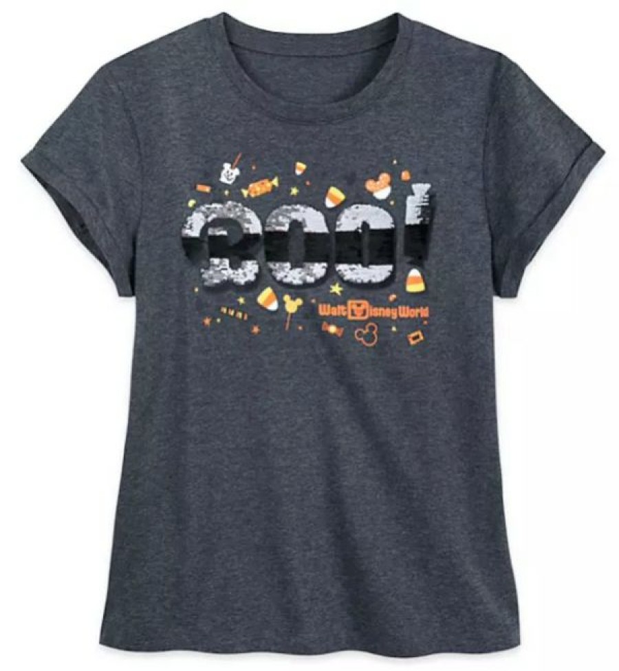 Apparel Disney | Bestsellers Disney T-Shirt For Women 2020 Halloween Boo Flip Sequin