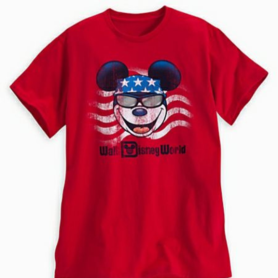 Apparel Disney | Fire Sale Disney Shirt For Adults Mickey Mouse Americana Tee Red