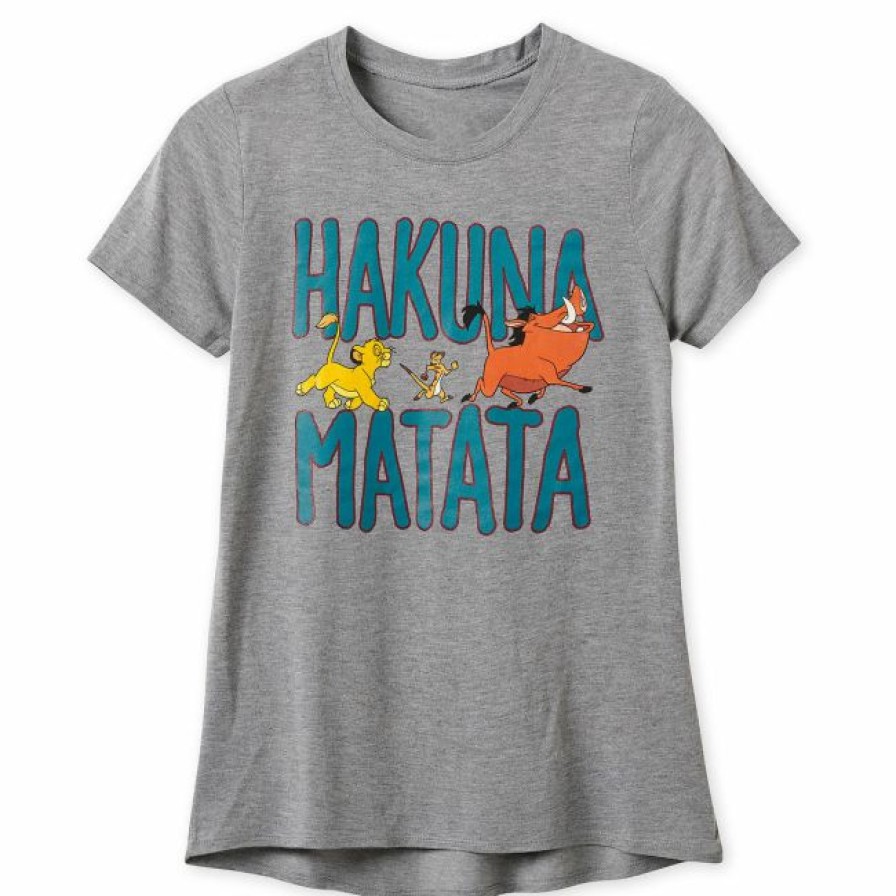 Apparel Disney | Exclusive Design Disney T-Shirt For Women Lion King Hakuna Matata Gray