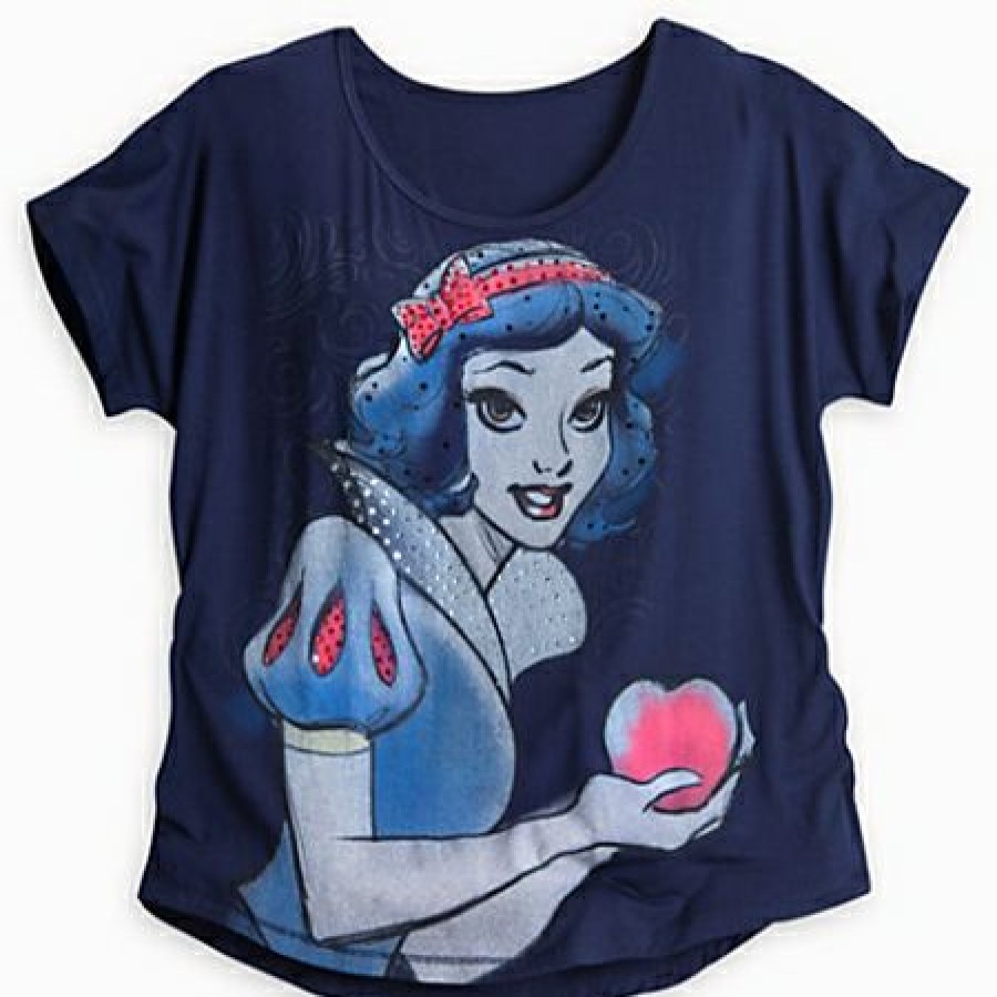 Apparel Disney | Gift Selection Disney Shirt For Women Snow White Fashion Tee Blue