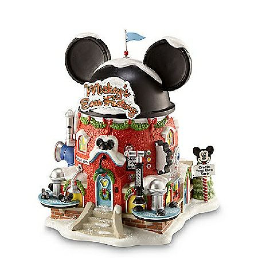 Figures And Collectibles Disney | Crazy Deals Disney Christmas Village Mickey'S Ears Factory Light Up Building